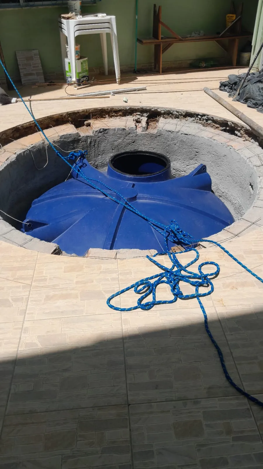 tank in hole